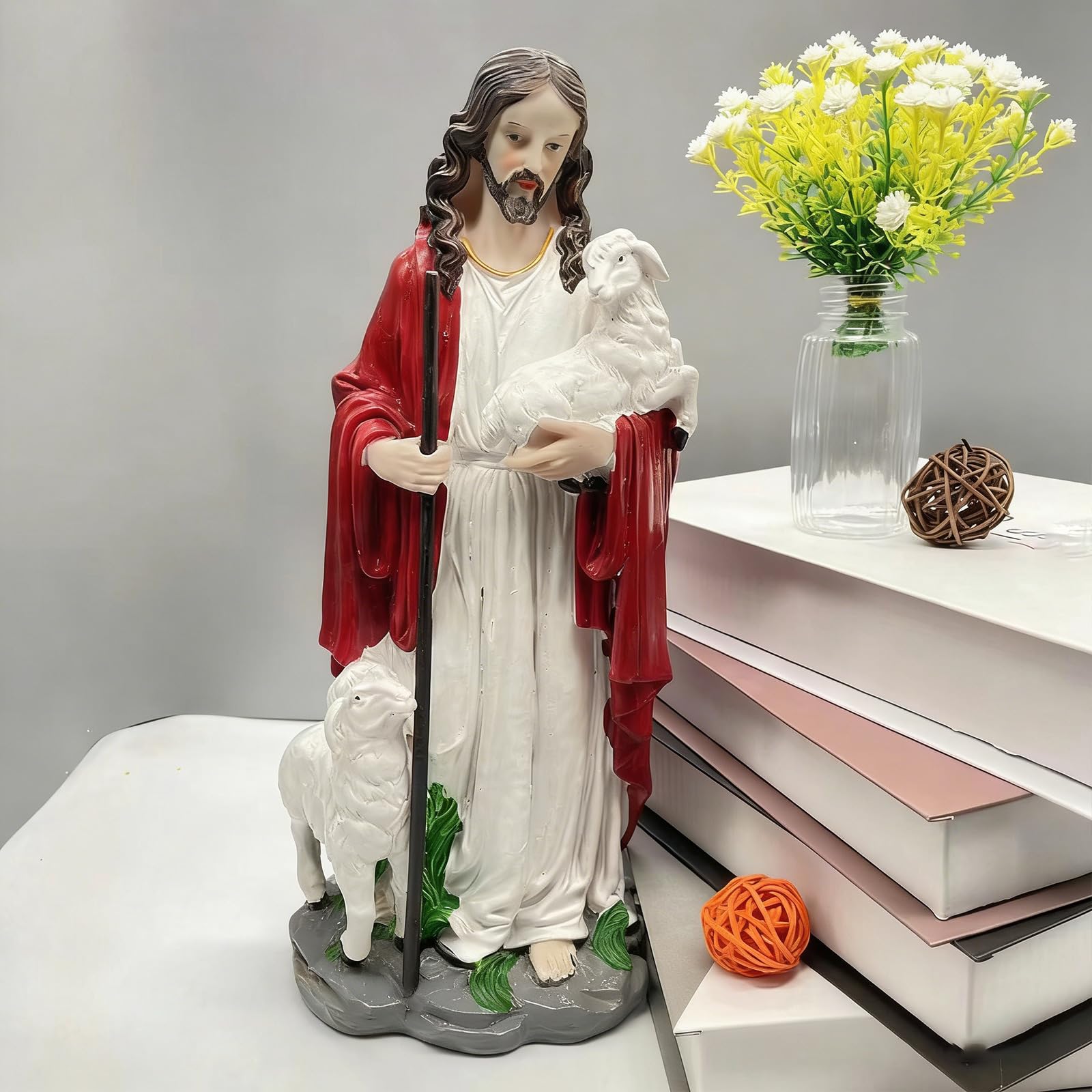 Collezioni Rinascimenti Figure Statua Santa Figure di Buoni Pastori Centri Da Tavolo Religioso Moderni Decorazioni Per Interni Statua Di Gesù Cristo