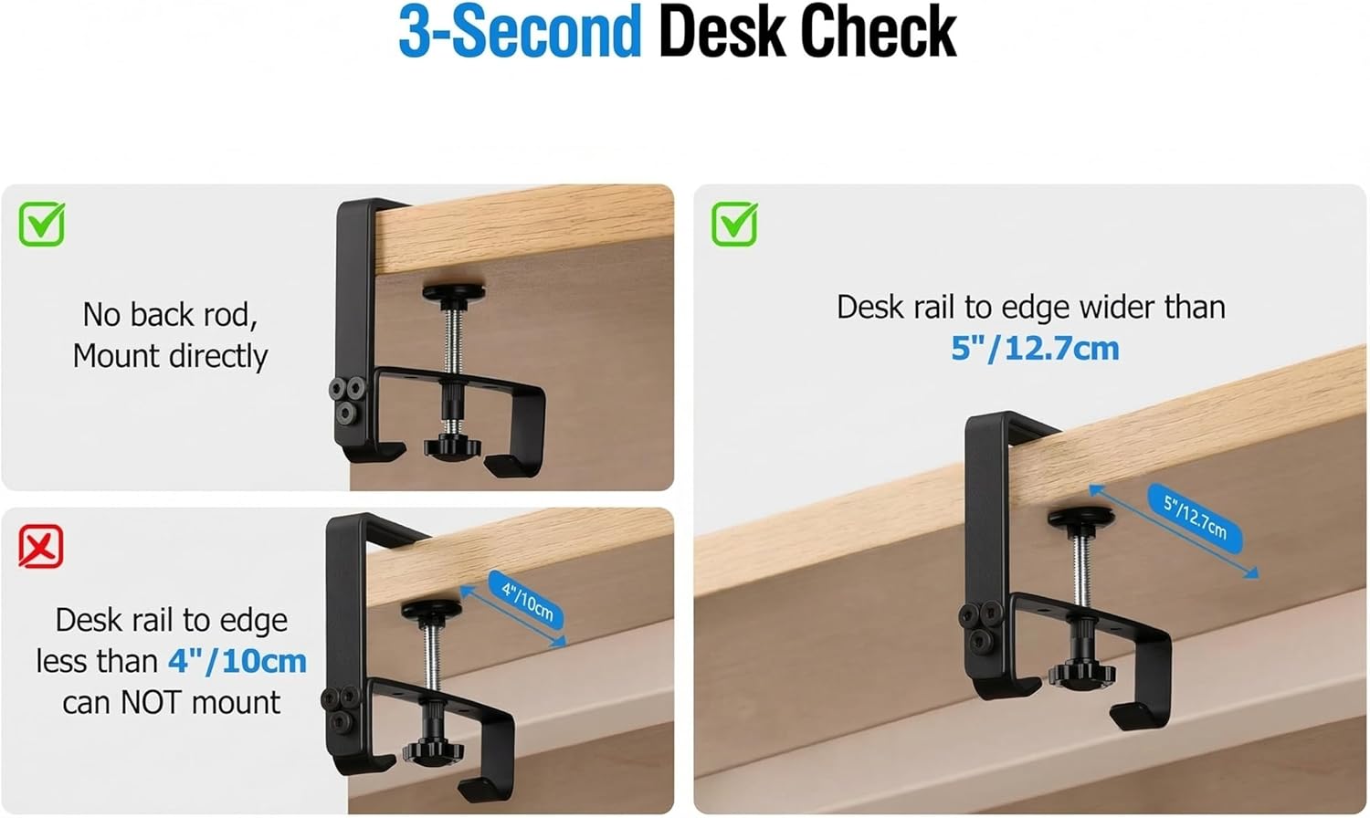36" Under Desk Cable Management Tray - No Drill Oxford Cloth Cord Organizer with Clamp & Screw Mount - Large Capacity Fabric Cable Holder for Home Office, Gaming Desk & Standing Desk (Black)