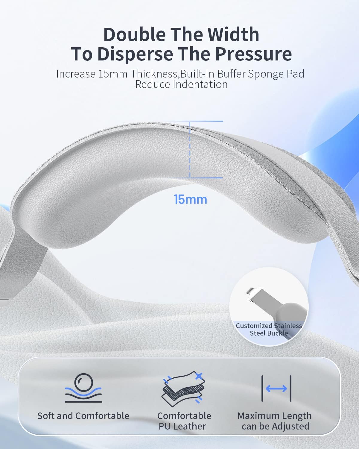 ZYBER Aktualisierter Kopfgurt für PICO 4 VR-Zubehör, breiteres und dickeres Design, verstellbares Headset, kompatibel mit Pico4