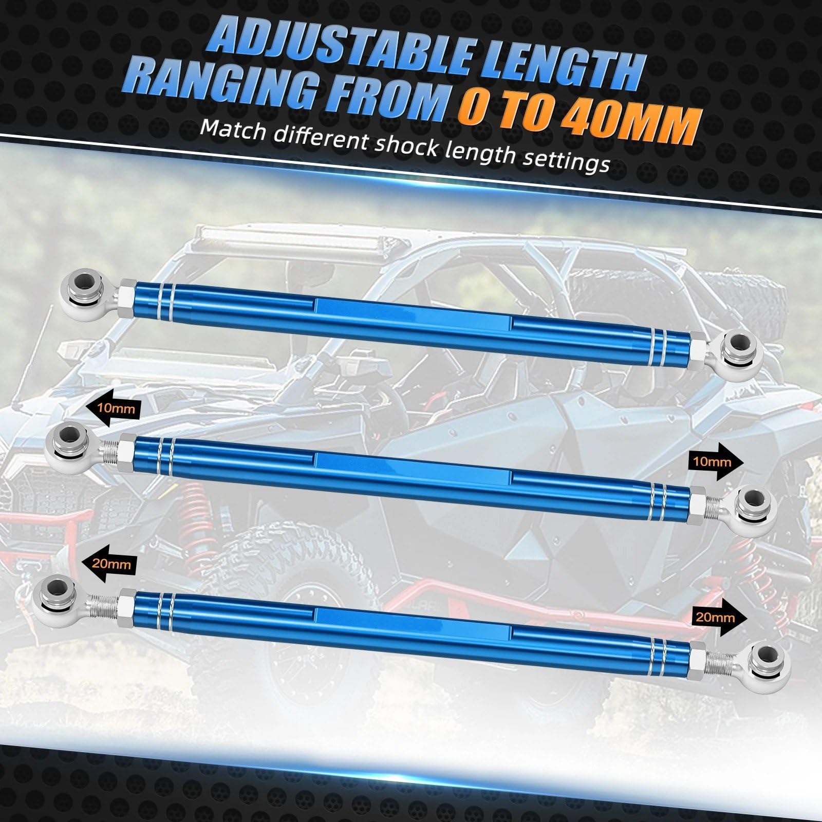 Zestaw łączników obniżających Do Polaris RZR Turbo R 2022-2023 tylny stabilizator łącznik obniżający motocykl | Tuleje łączników końcowych Tylny aluminiowy stabilizator