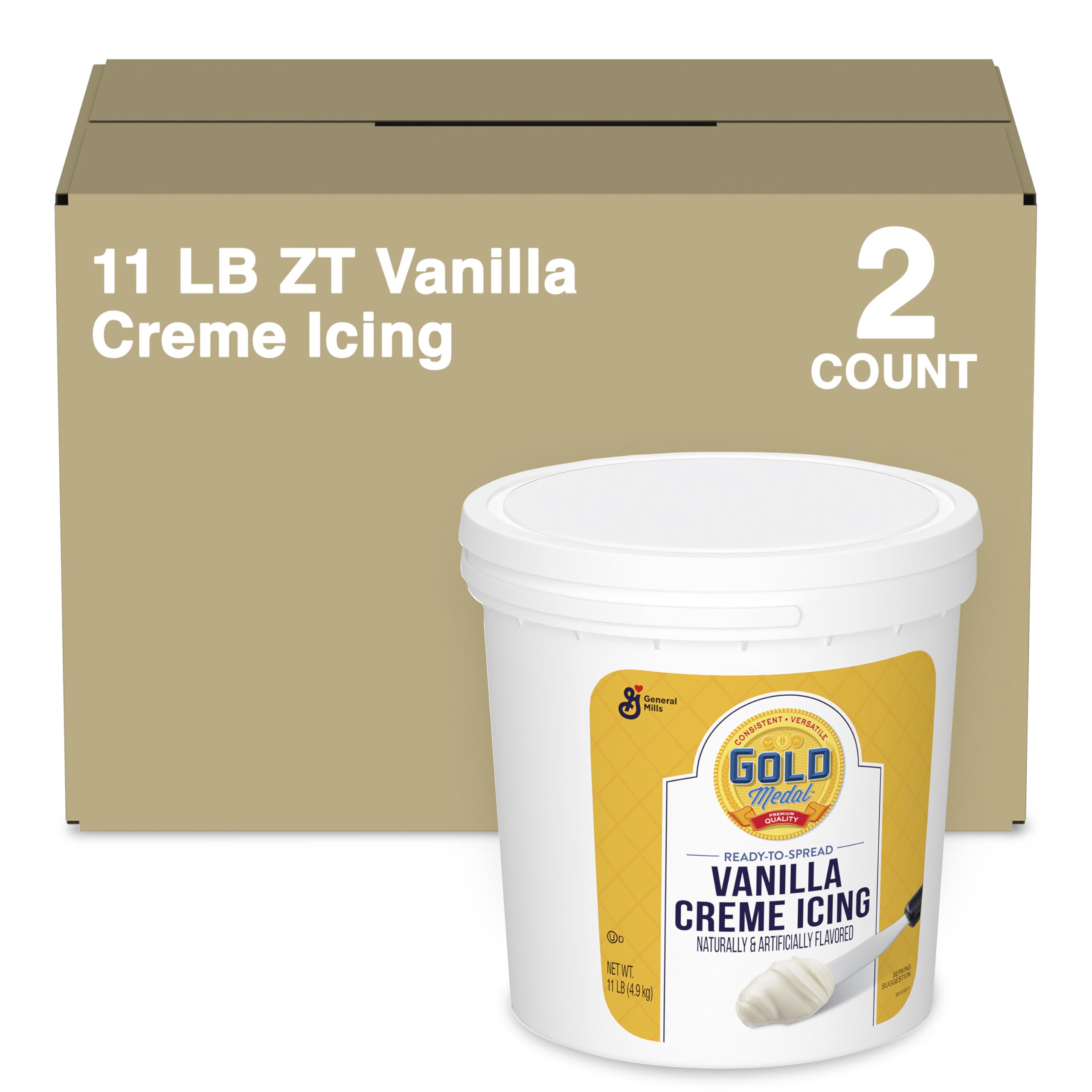 Gold Medal Ready To Spread Icing, Vanilla Creme, 11 Lbs (Pack of 2)