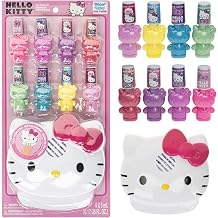 Townley Girl Hello Kitty 8 Pack Peel-Off Shimmer and Opaque, Water-Based Safe Nail Polish Set with Nail Dryer for Kids, AA Batteries Not Included, Ages 3 and Up