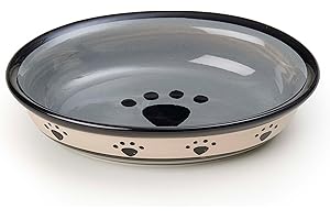 PetRageous 44247 Oval Metro Paws Stoneware - Dog Plate