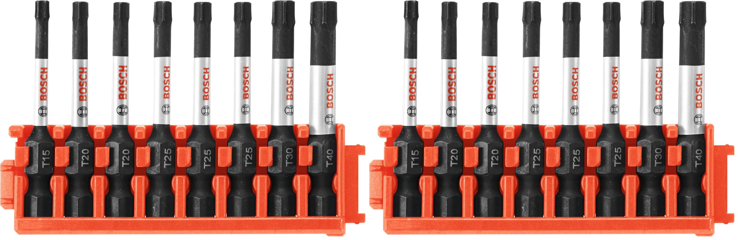 BOSCH CCSTV208 8-Piece Assorted Set 2 In. Impact Tough Torx Power Bits with Clip for Custom Case System (Pack of 2)