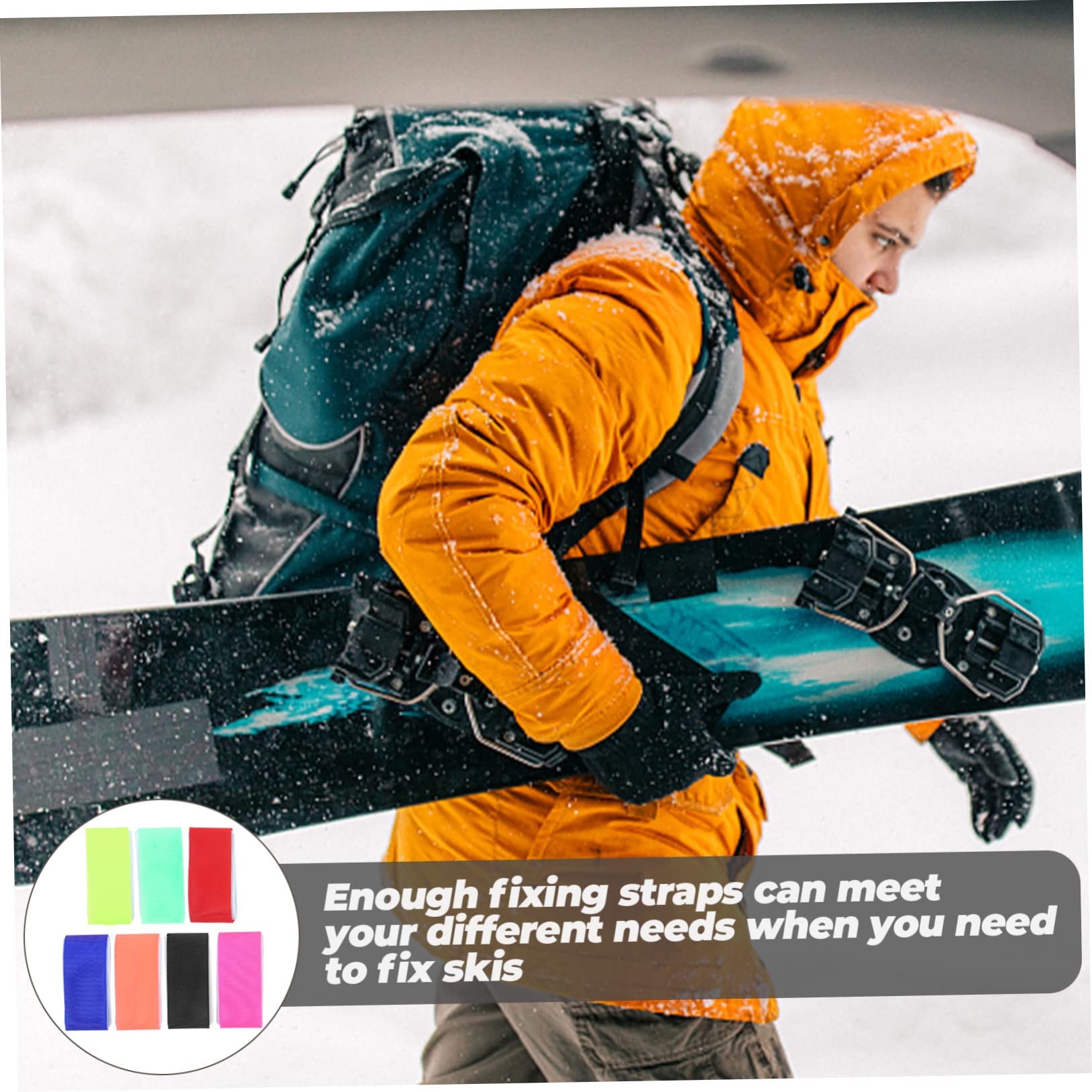 INOOMP 28pezzi Cinghie Fissaggio per Snowboard Regolabili e Resistenti Accessorio per Trasporto Attrezzatura Sportiva Protezione per Sci e Snowboard Durante Trasporto
