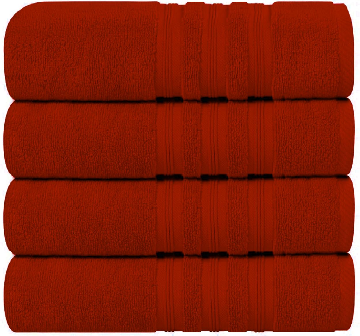 Extra Large Jumbo Bath Sheet Towels (Set of 2, 4 & 6) Cotton Bath Towels Super Soft Quick Dry XL Body Wrapped Towels (Orange, 4X Bath Towels)