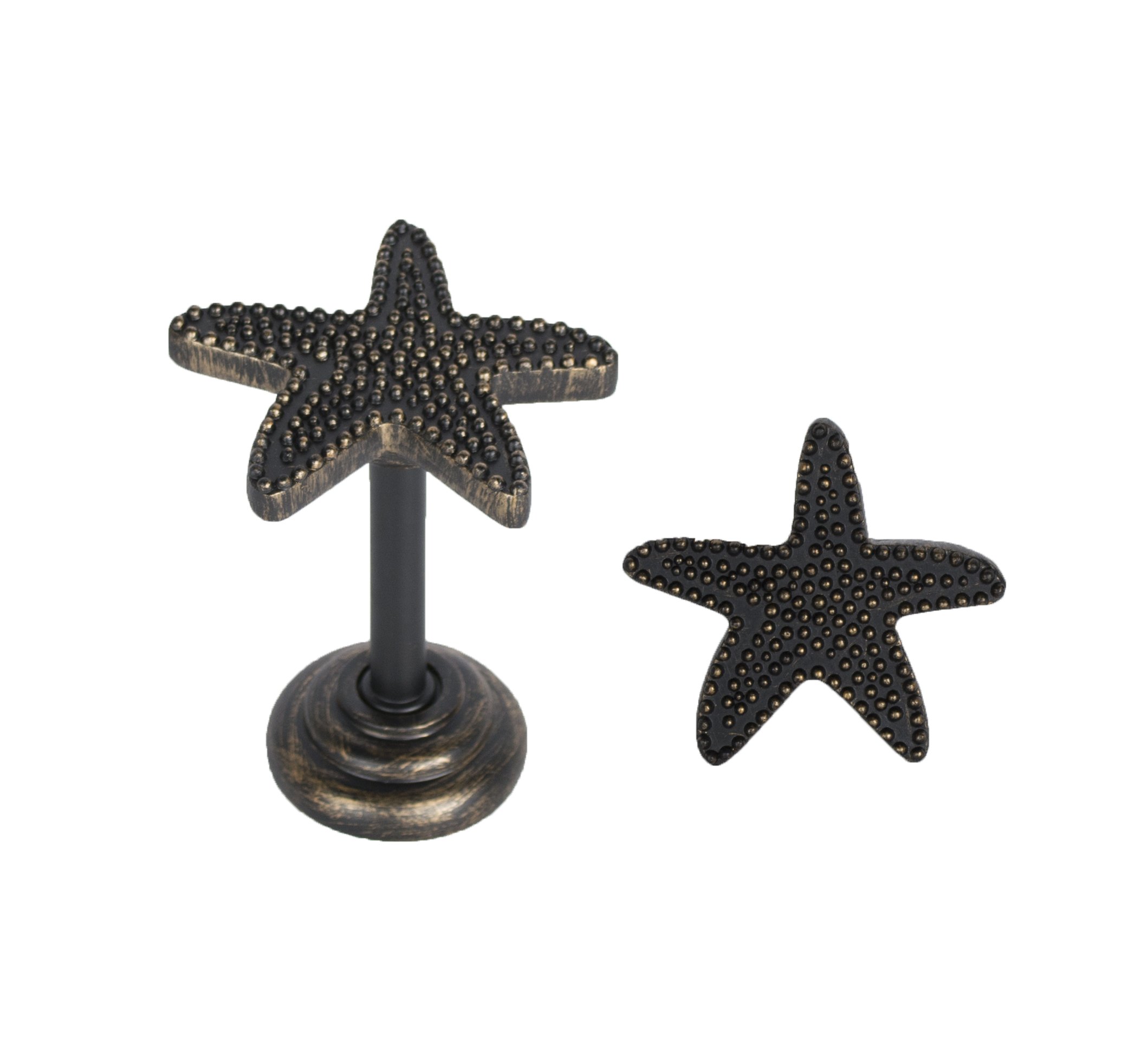 Urbanest Set of 2 Starfish Medallion, 3 1/4-inch Wide, Burnt Gold