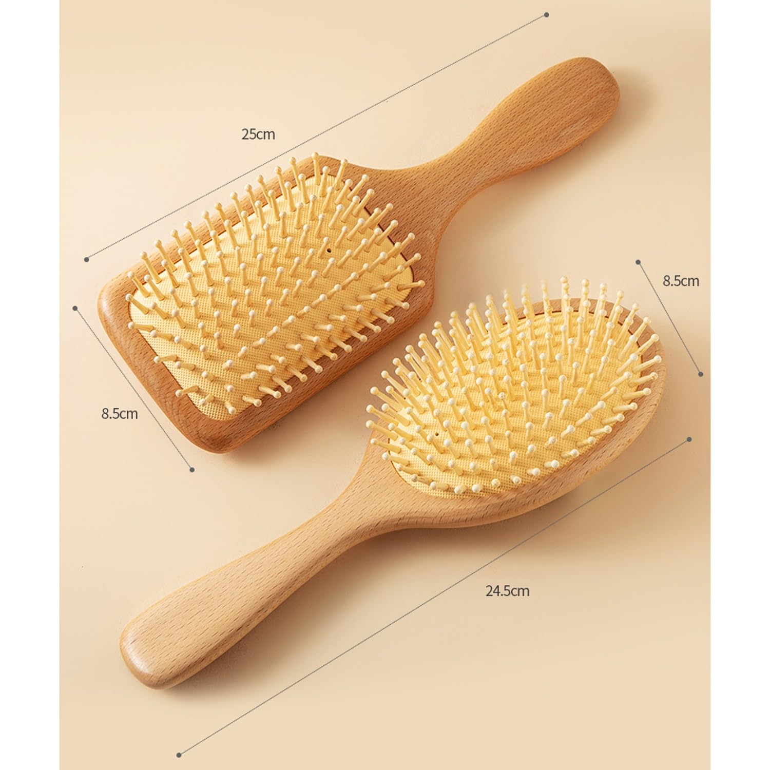 Spazzola per Capelli antistatica, Pettine massaggiante in Legno per Cuoio capelluto, Spazzola per Capelli con Cuscino d'Aria districante, Nodi e
