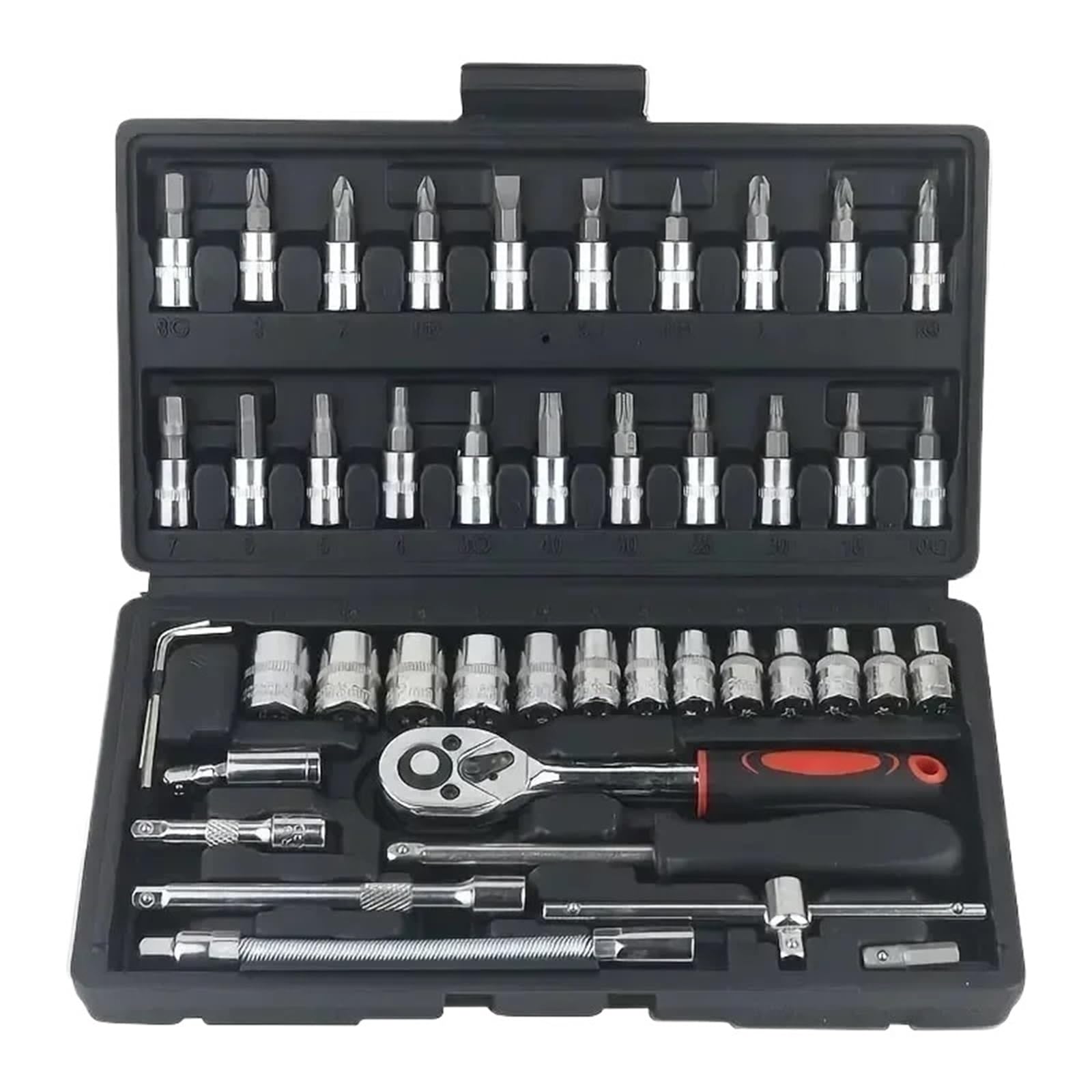 ASerZenith 46Pcs Set Socket Wrench Automotive Maintenance Tools Ratchet Wrench Combination Motorcycle Repair Kit