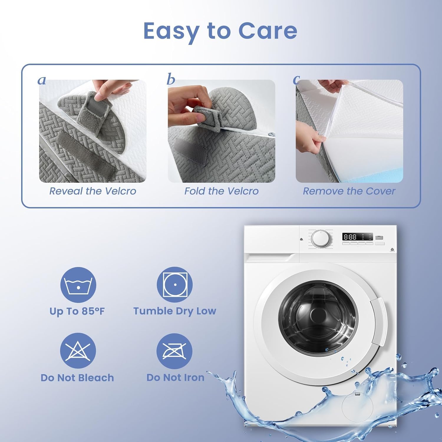 Sasttie Wedge Pillow Set for After Surgery, 2PCS Adjustable Bed Wedge Pillow Headboard with Memory Foam Neck Cushion – for Acid Reflux, Sleeping, Neck & Back Support, Dark Grey & White - Image 7