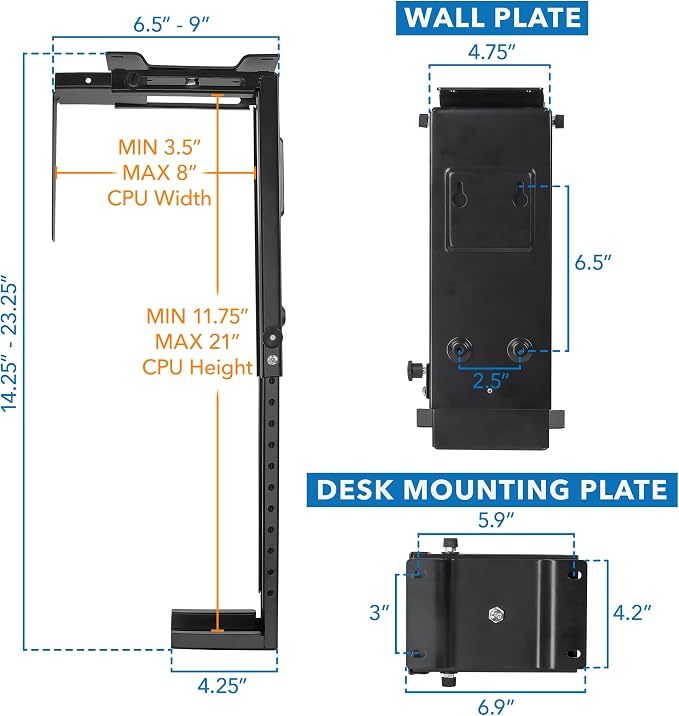 Soporte ajustable Mount-It! para CPU bajo escritorio miniatura 2