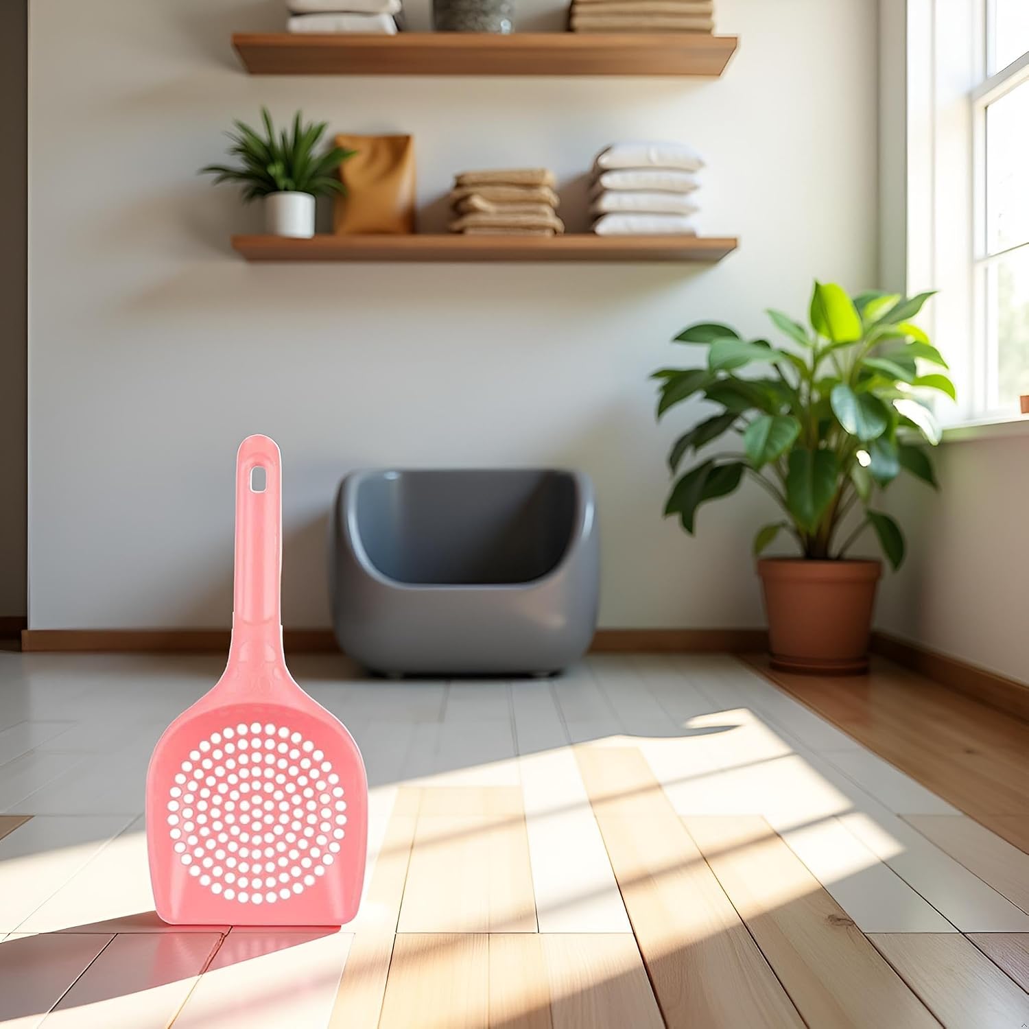 Pink Plastic Cat Litter Scoop Pet Care Sand Waste Scooper Shovel Hollow Cleaning Tool Pet Supplies Easy to Clean Cat Litter Scoops Litter and Housebreaking Pet Supplies image 4