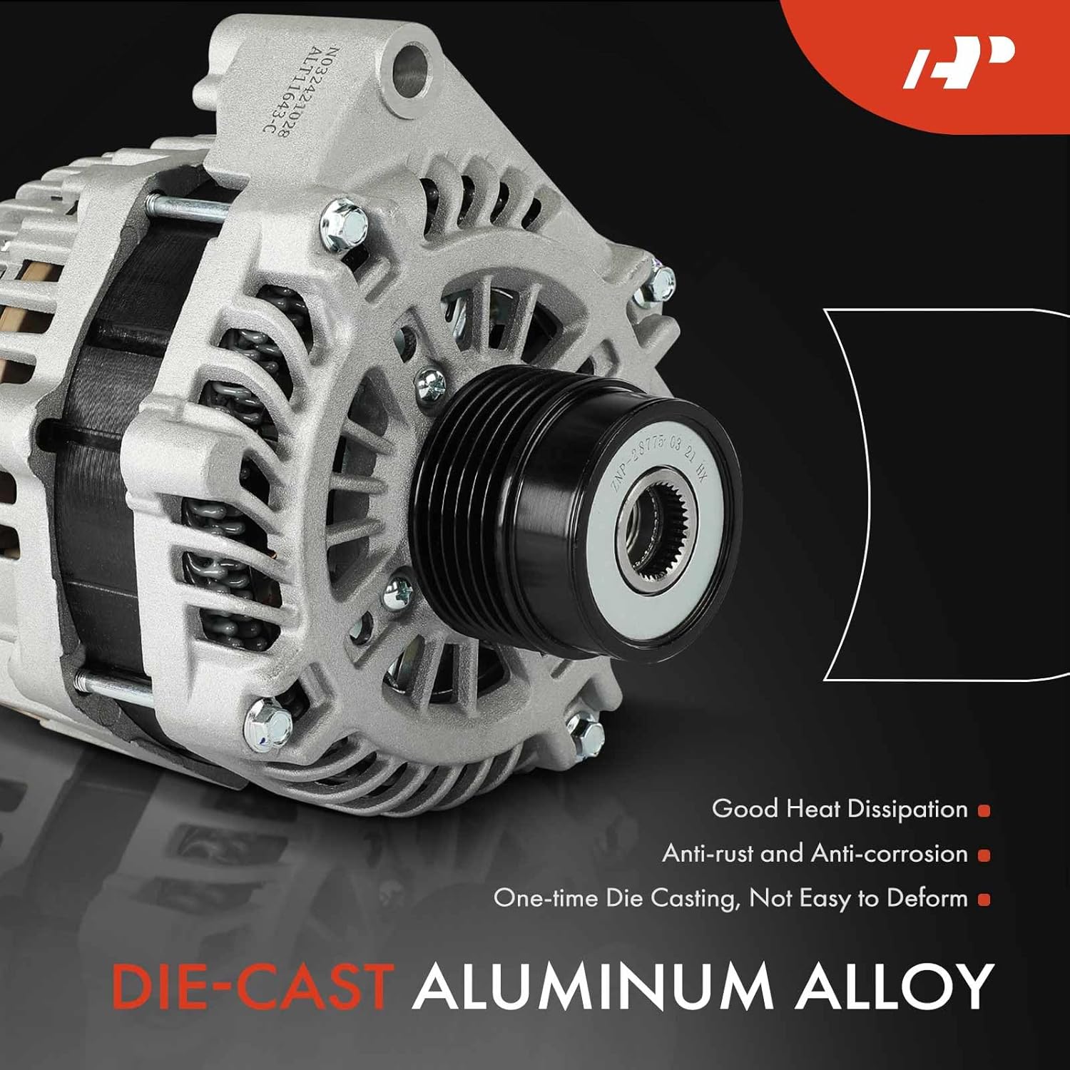 A-Premium Alternator Compatible with Chevrolet Caprice 2011-2017 6.0L, 12V 170A 6-Groove Clutch Pulley Clockwise, Replace# A3XT0981, A3TX1481