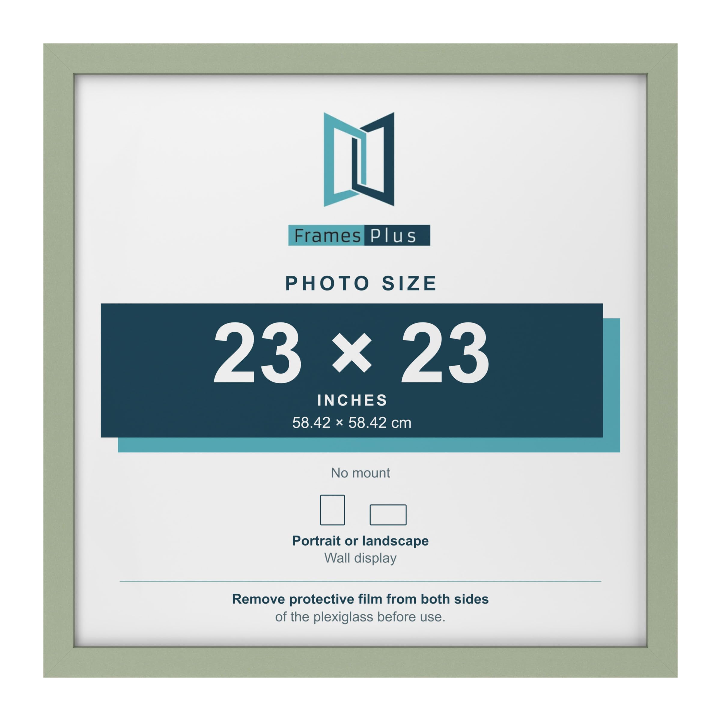 FramesPlus 23x23 Inch Square Poster Frame, Green, Modern Photo Frame — image 1