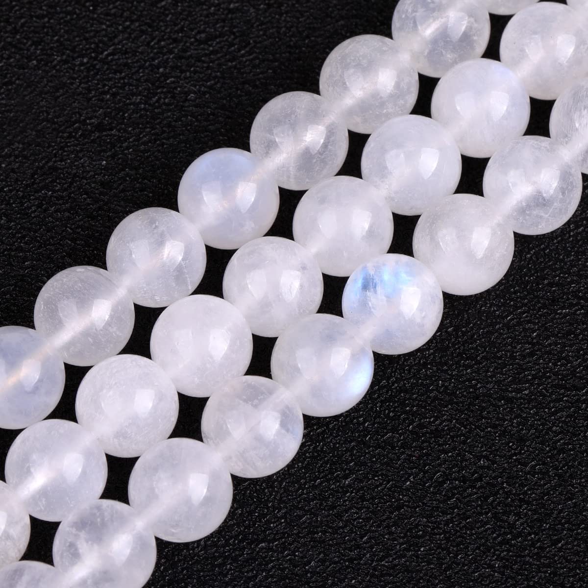 GEM-INSIDE CREATE YOUR OWN FASHIONGEM-INSIDE CREATE YOUR OWN FASHION Genuine 8mm Natural Blue Rainbow Moonstone AAA Grade Genuine Gemstone Beads for Jewelry Making 15"