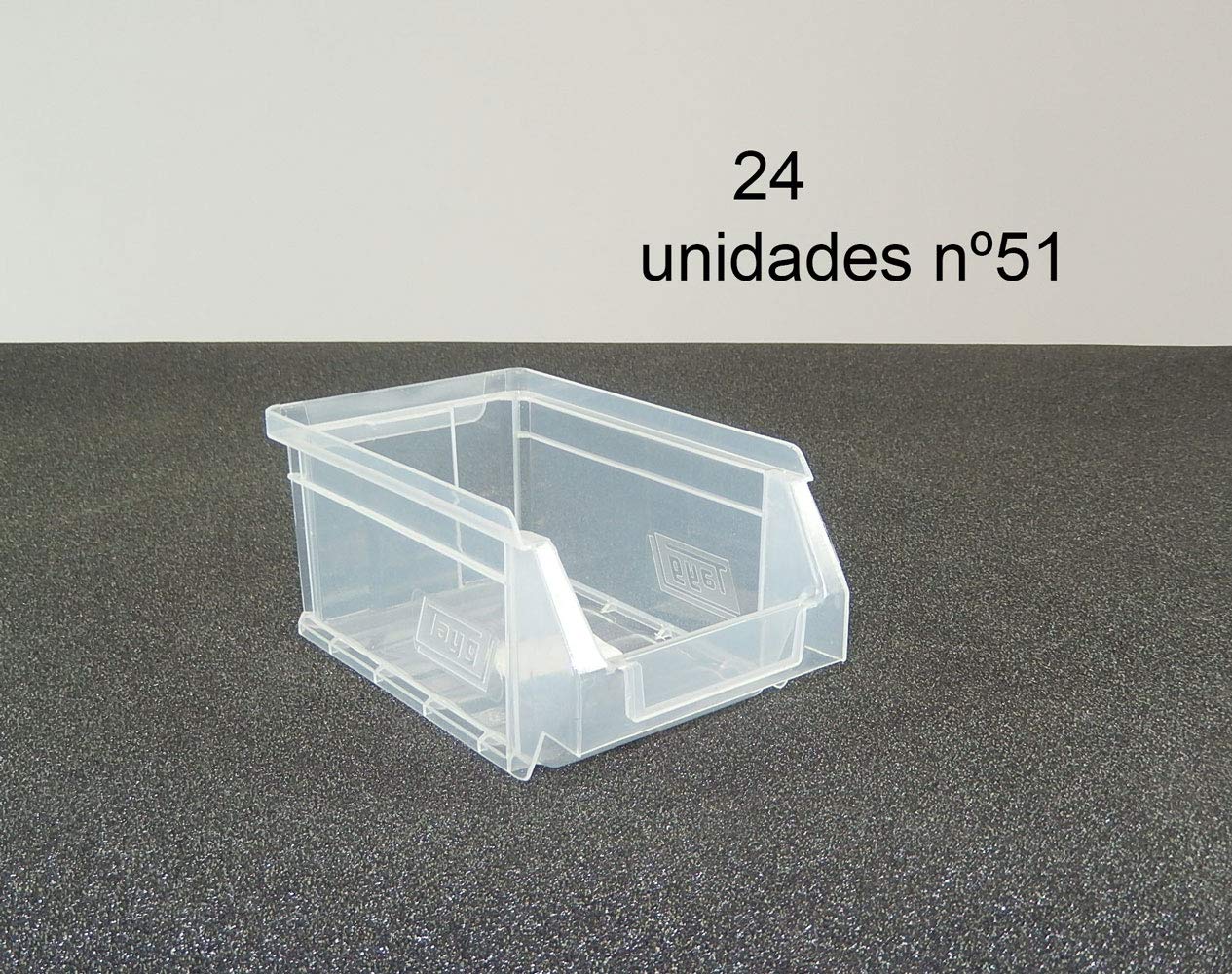 Gaveta apilable 51 Transparente. Lote de 24 unidades (80hx17x100mm)