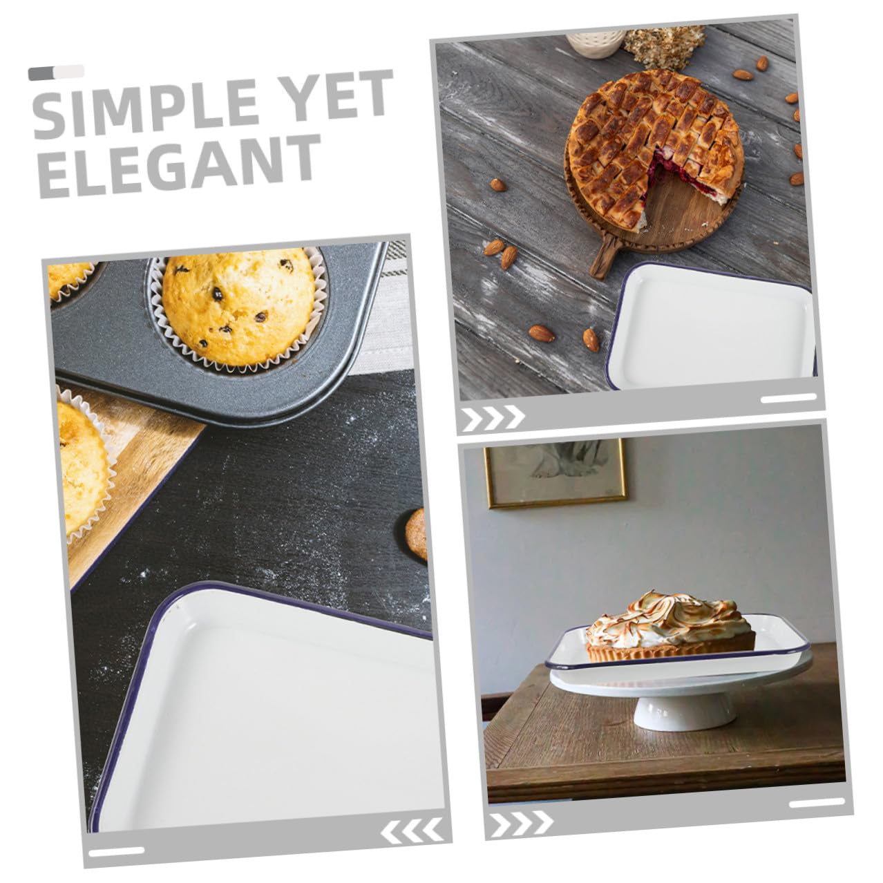 Hohopeti Emaille Backblech mit Großzügigem Platzangebot Spülmaschinenfest Rechteckiges aus Robustem Material für Backofen und Küchengebrauch