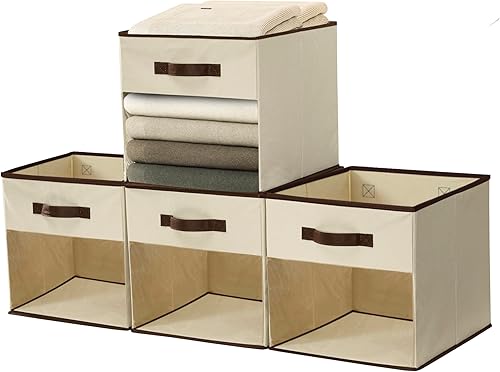 DECOMOMO Kallax - Cestas de almacenamiento para estantes de 13 x 15 x 13 pulgadas con ventana transparente, cubos de almacenamiento para organizar