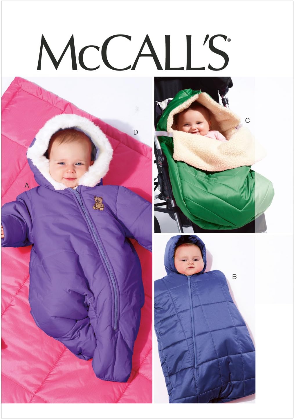 McCall Patterns M6635 Infants' Snowsuit/Bunting and Blanket Sewing Template