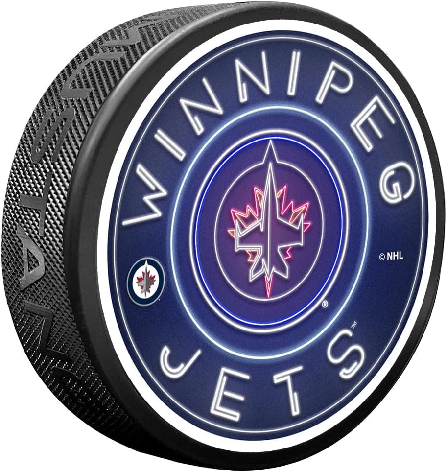 Sports Decor Winnipeg Jets Puck - Neon