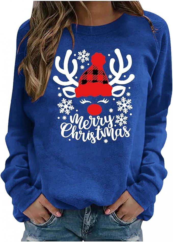 Christmas sweatshirts for ladies Outlet