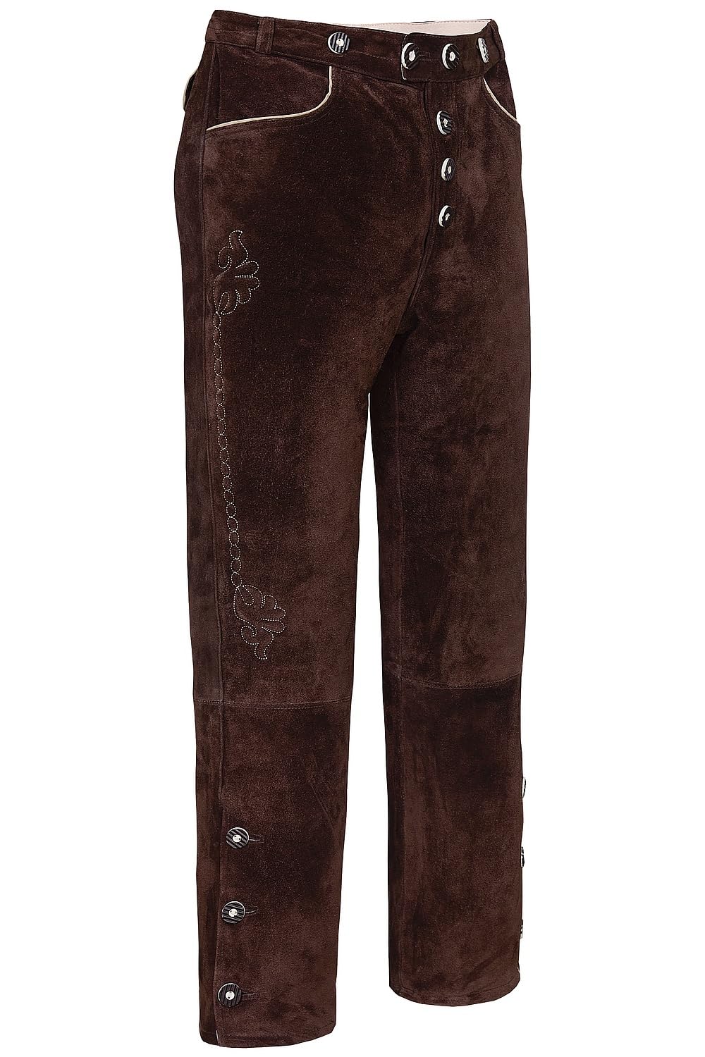 Edelnice Trachtenmode Herren Lange Trachten Lederhose Dunkelbraun Gr 56