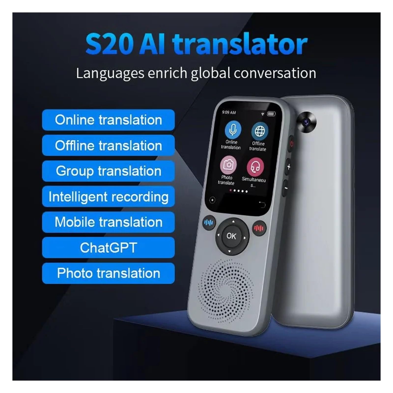 Amazon.co.jp: S20 AI翻訳デバイスは138言語をサポート