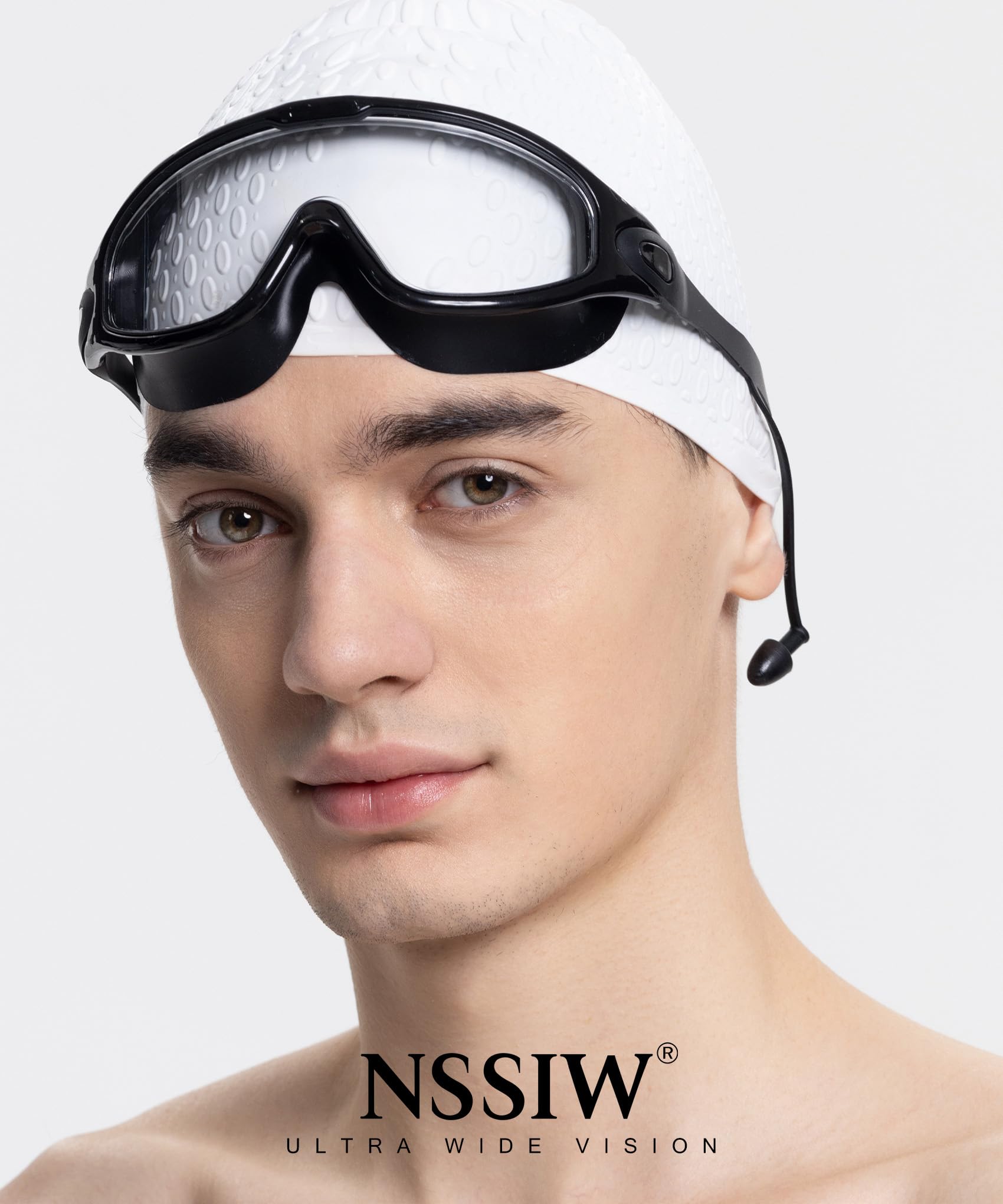 NSSIW Occhialini da nuoto per adulti: lungimirante con protezione UV400, anti-appannamento, nessuna perdita, per uomo e donna
