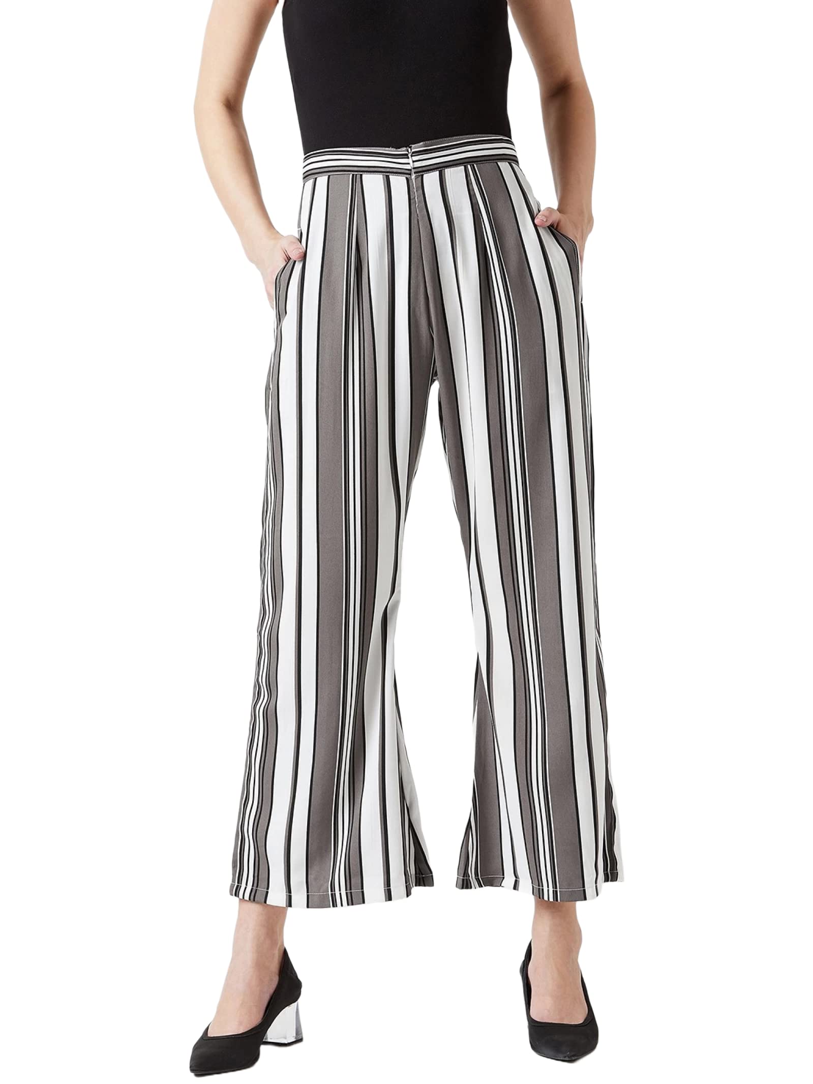 U&F Summercool Striped Wide Leg Pant