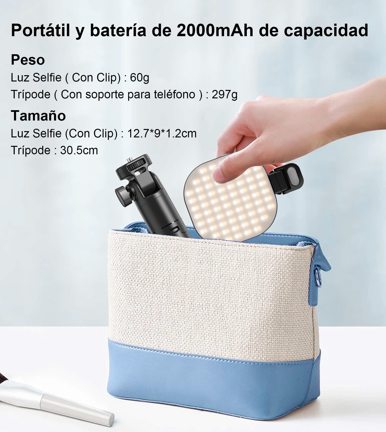 Gahenwo Vlogging Kit,Palo Selfie Trípode Móvil Teléfono con luz LED, 155cm Trípode Monopie para Cámara de Pie con Mando a Distancia y Soporte de Teléfono Móvil para iPhone