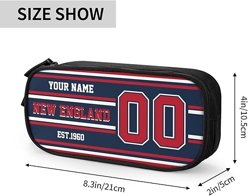 Miniatura 10 de RIAWARME Estuche de lápices personalizado con número de nombre, caja de lápices personalizada estilo fútbol, regalo personalizado para hombres y