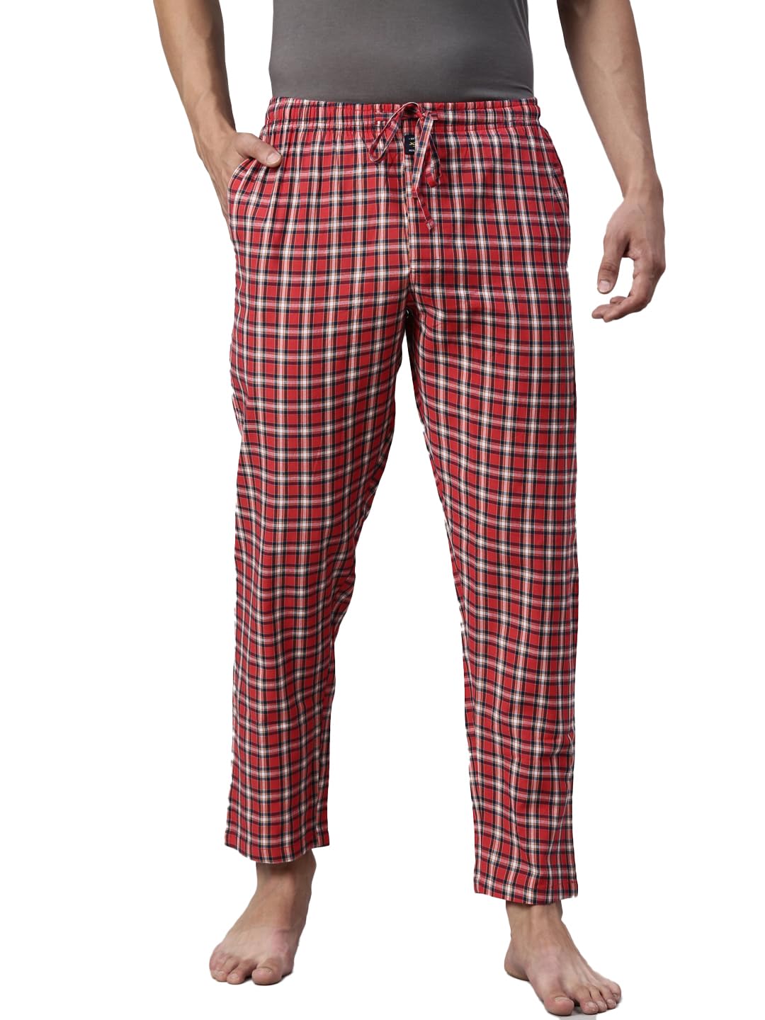 Men Checked Casual Regular Fit Cotton Pyjama | Lounge Pants | Elasticated Waistband