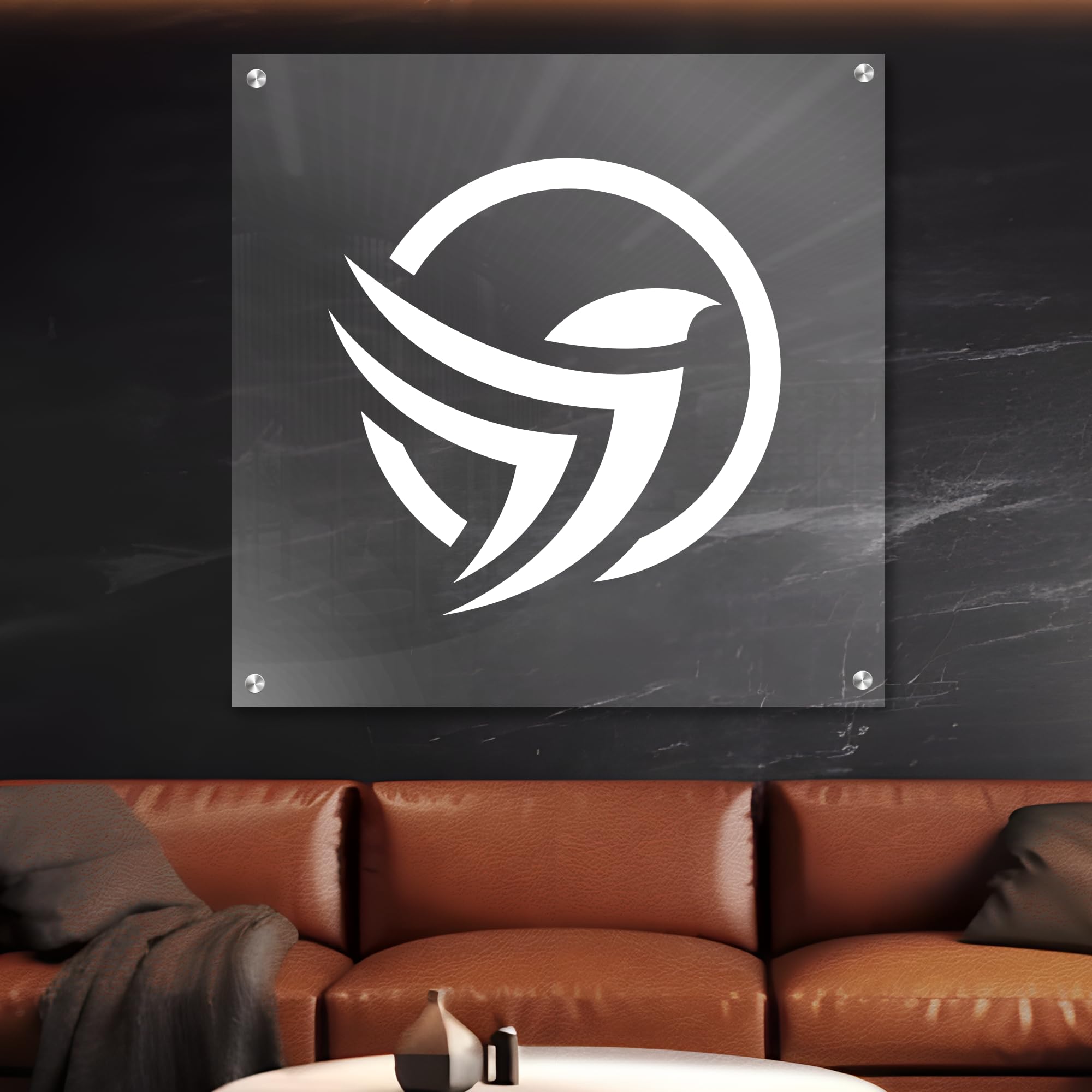 CRYPTONITE Personalized Floating Acrylic Business Sign | Custom Acrylic Business Logo Sign | Free Company Vector Logo | Sign for Office Storefront | LED Lights Optional