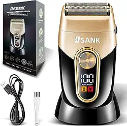 Barbeadores Eletrico para Homens, Barbeadores Profissionais Sem Fio, Alternativos, Lâminas Duplas Recarregáveis, Com Visor GN-323