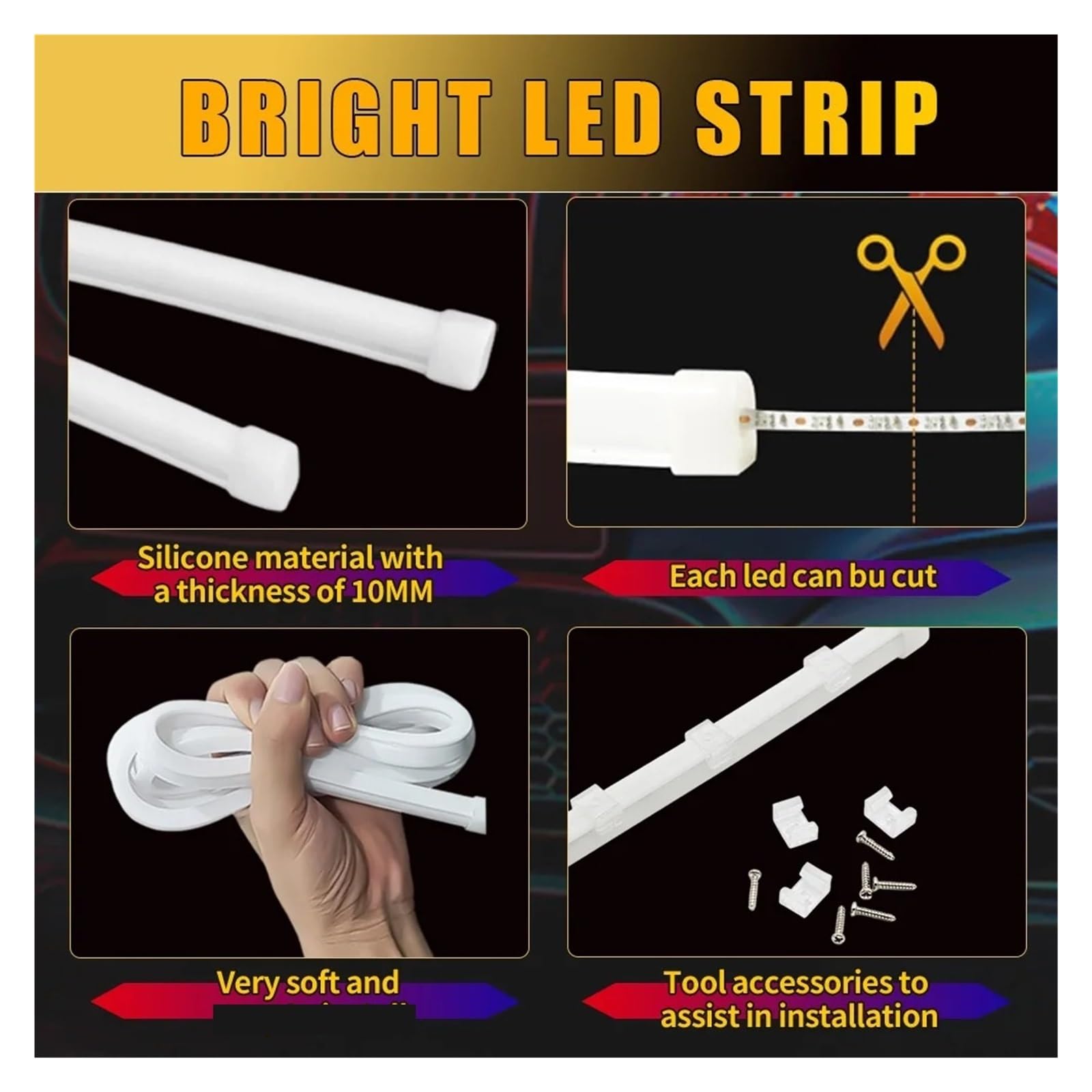 Kit halo para faross Tira Led RGB Drl Para Coche Luz Circulación Diurna Faros Luces Señal Giro Variable Aplicación 12V/Control Remoto Automóviles Faros Angel Eyes para coche
