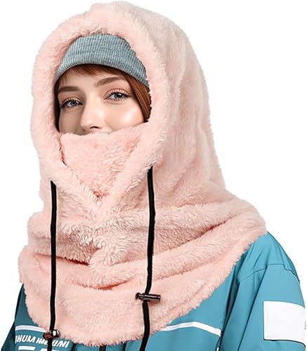 Pasamontañas, máscara facial de invierno para hombres y mujeres, cuello de sombrero, forro polar resistente al viento, máscara de esquí cálida,