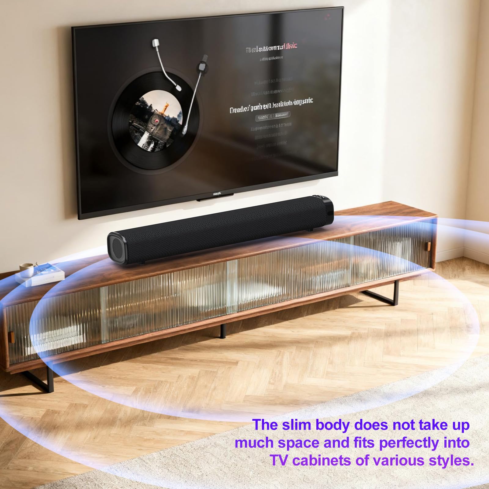 Barre de son 120 W 2.1 Surround Sound System pour TV - Audio 3D Home Cinéma avec caisson de basses sans fil, HDMI/ARC/Bluetooth/Optique, fonctionne avec Fire TV Stick et Smart TV