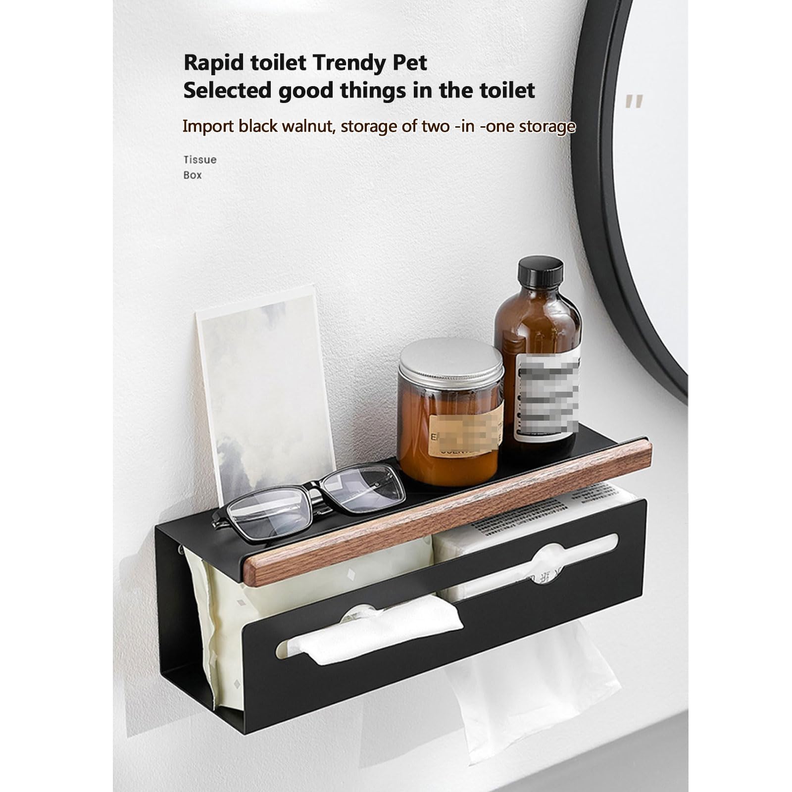 キッチン炭素鋼ティッシュホルダーパンチフリーティッシュラック Amazon｜ティッシュボックスホルダー吸盤 パンチングなしティッシュ | キッチン収納・ラック