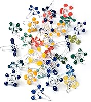Eleva Daisy Flower Hand-Blown Glass Beads - Thicker, Uniform 1/4"-3/8" Decorative Gems, Assorted Colors 120 Pack