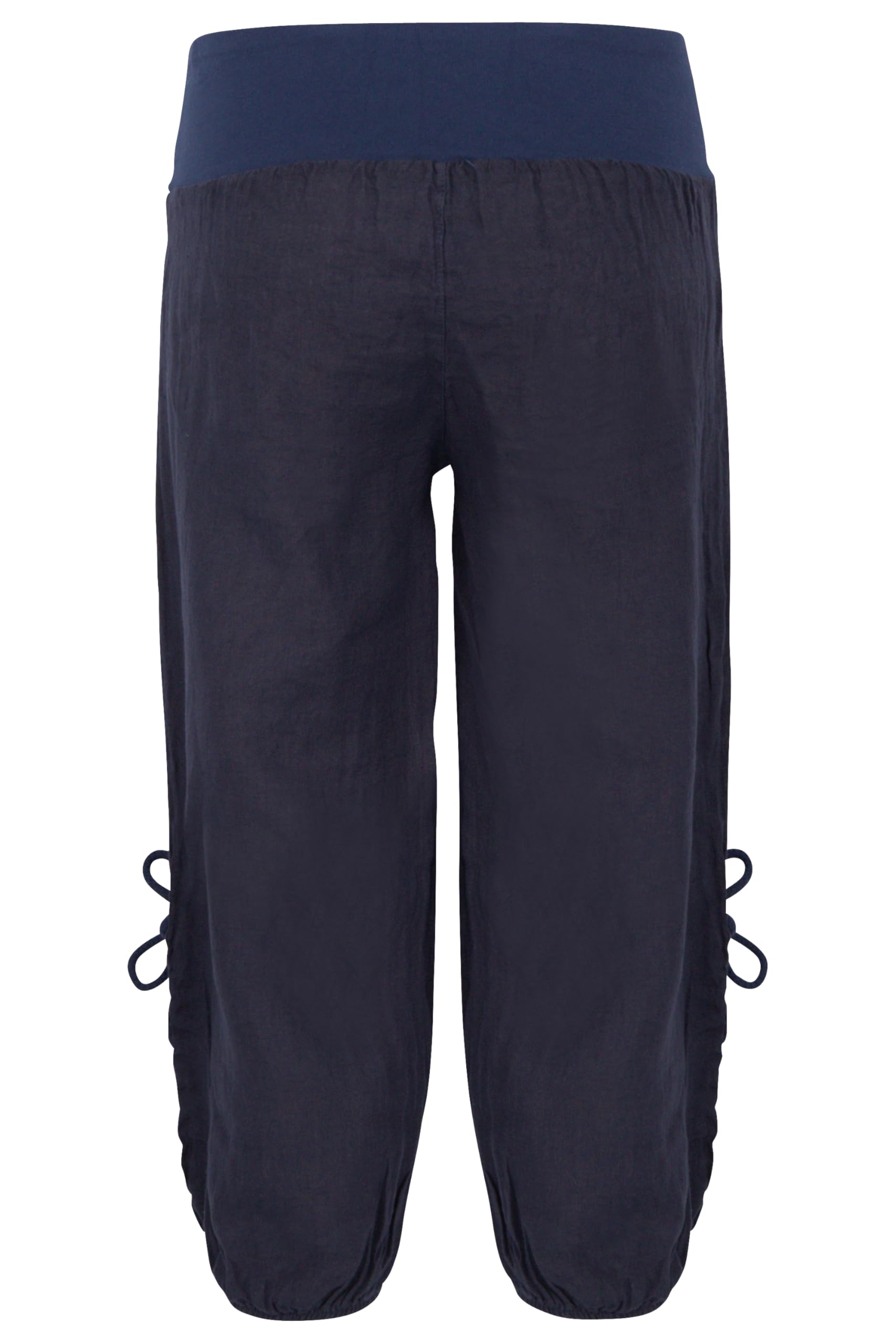 Malito Pantalones de Chándal Lino y con Botón de diseño de Madera 6302 Mujer