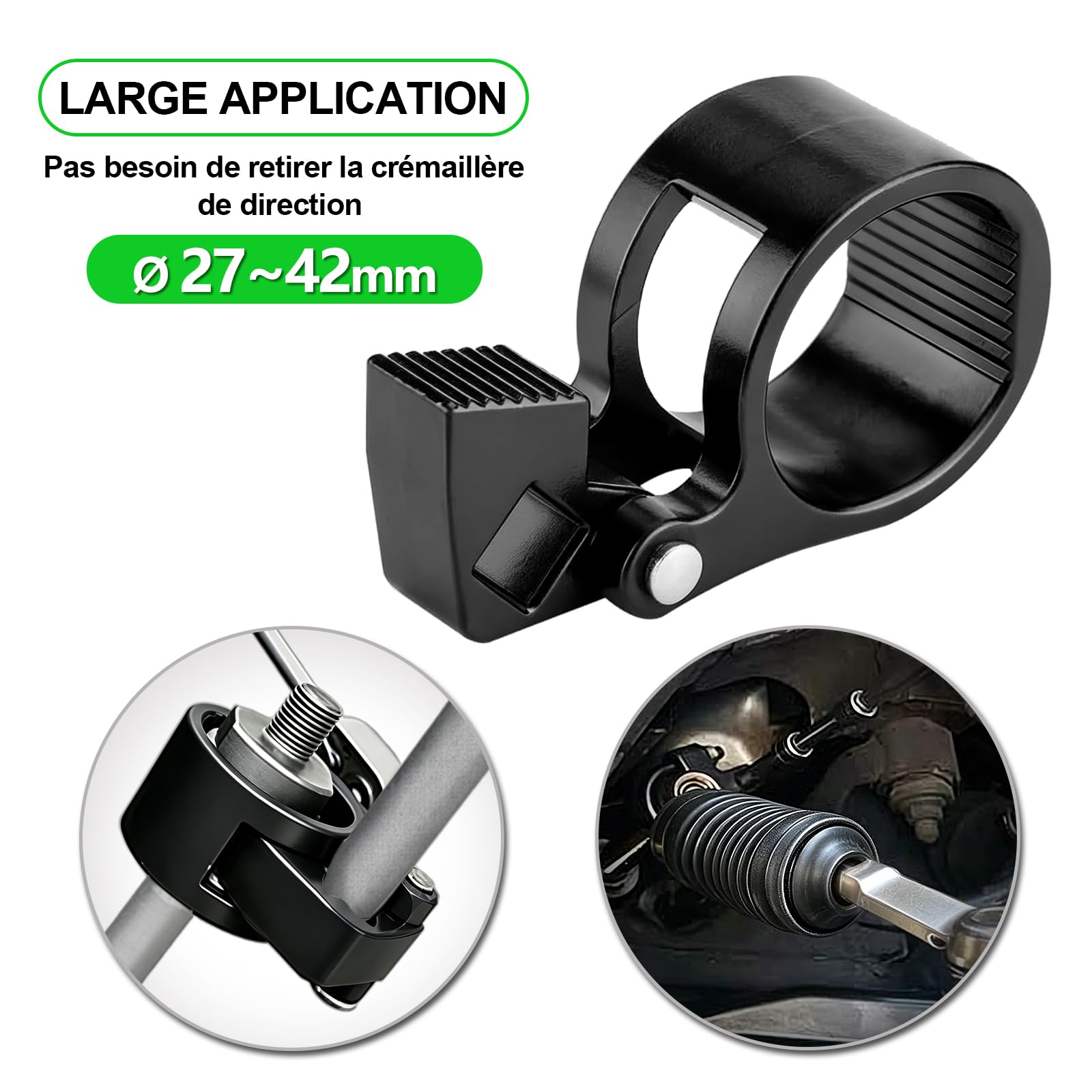 Toolwiz Outil pour retirer la biellette intérieure, 2 pièces, 3/8 pouces Outil universel à faible profil avec démonte-clé hexagonal pour biellettes intérieures, 27–42 mm Clé de fourche