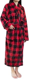 Women Plush Warm Soft Fleece Robe | Shawl Collar Luxurious Microfiber Lightweight Bath Spa Robe