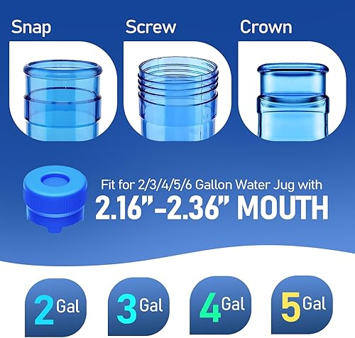 Miniatura 4 de Morsatie - Tapa reutilizable para jarra de agua de 3 y 5 galones, sin fugas y apertura, tapa de repuesto de silicona de grado alimenticio para