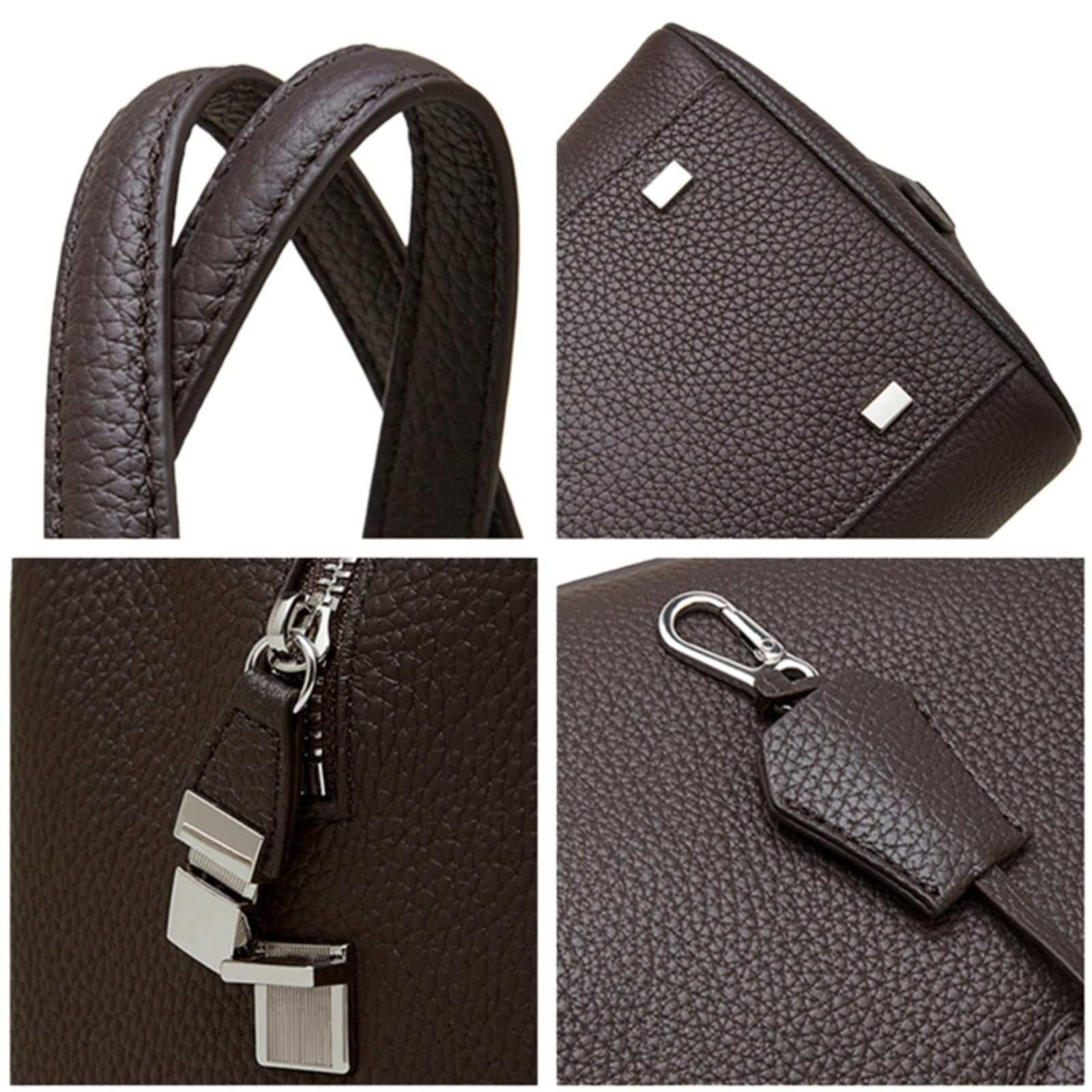 Beauty Case Borsa di Boston in Pelle Genuina delle Donne, A Spalla Cuscino Morbido, Ascelle Grande capacità per Il Lavoro