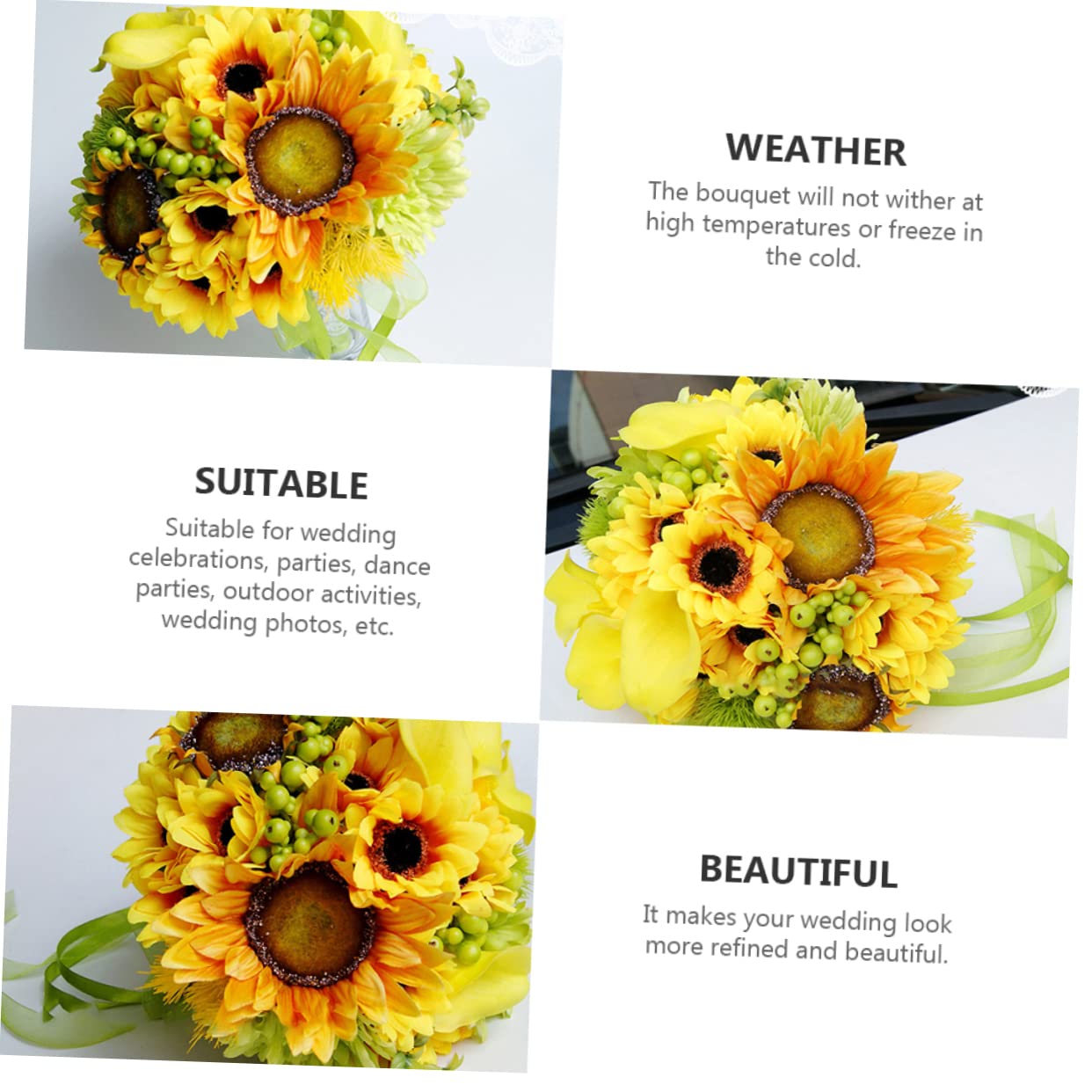 Hochzeit Bouquet Aus Kunstblumen Sonnenblumen Dekoration Für Party Hochzeitsdeko Langlebig Und Pflegeleicht