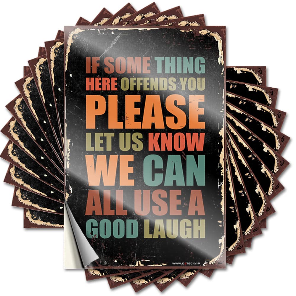 If Something Offends You Please Let Us Know We Can All Use A Good Laugh Southern Lettering Sticker | Mimosa Waterproof Vinyl Bumper Adults Removable Decal Peel Stick(6X9CM)