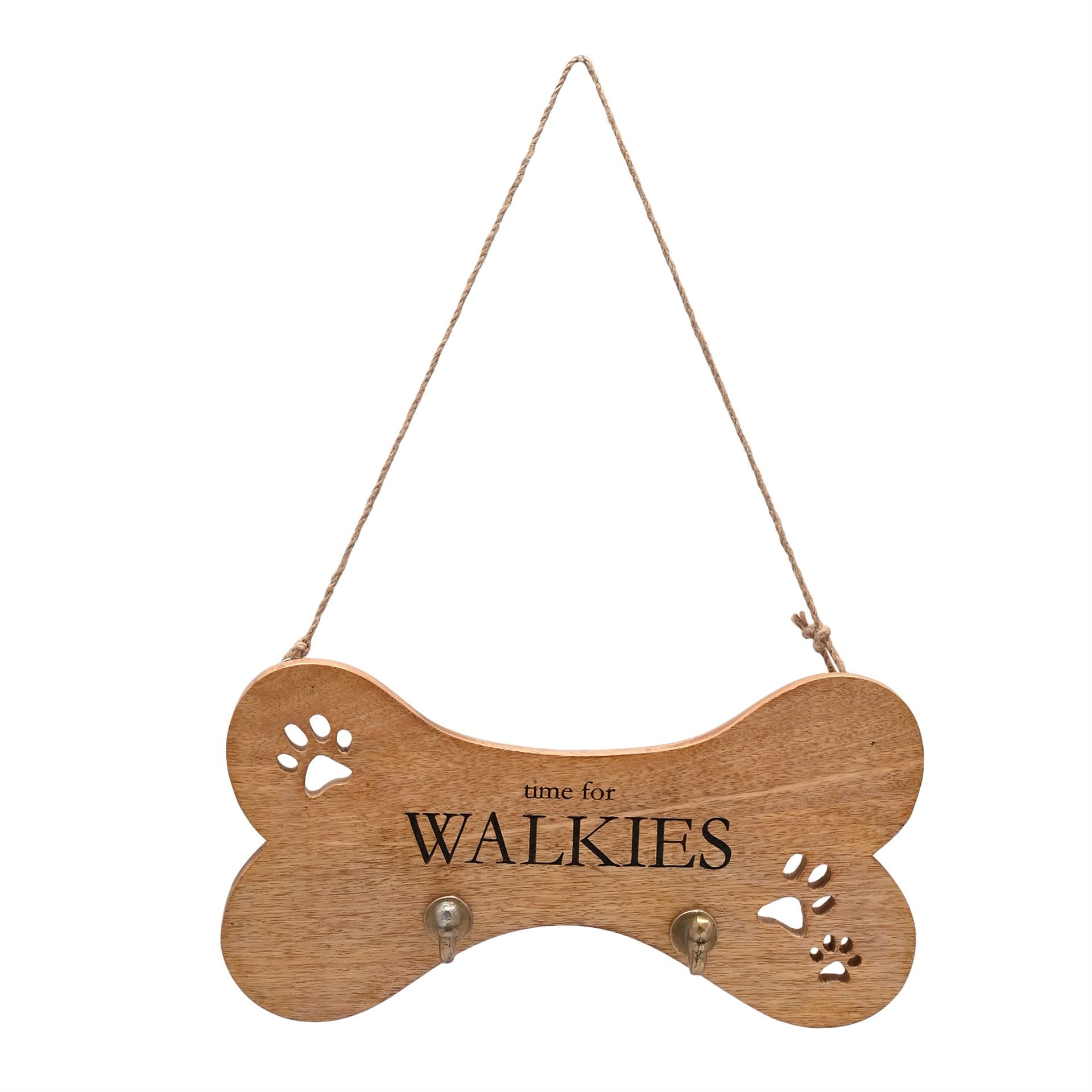 Widdop And Co Brown Widdop Best Of Breed Mango Wood Paw Prints Dog Lead Holder Pet Accessory Dog Walk Storage Hook Peg 30Cm X 15Cm
