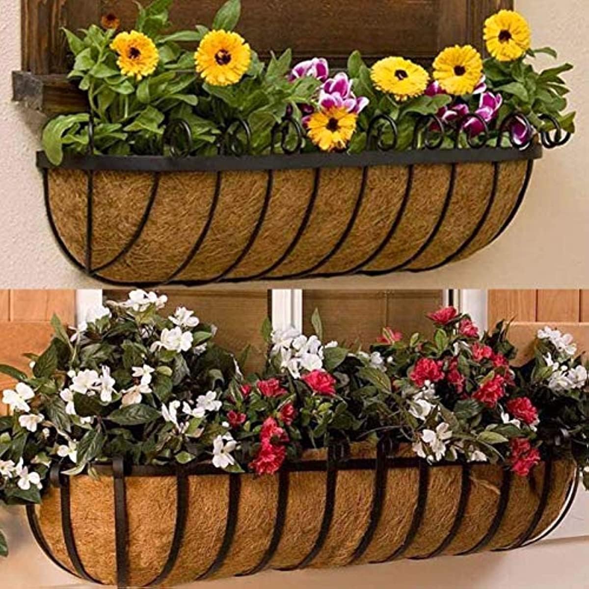 3 Packs Horse Trough Coco Liners Natural Coconut Coir Fiber Replacement Planter Insert Hanging Baskets Coconut Husk for Planting (30 Inches)