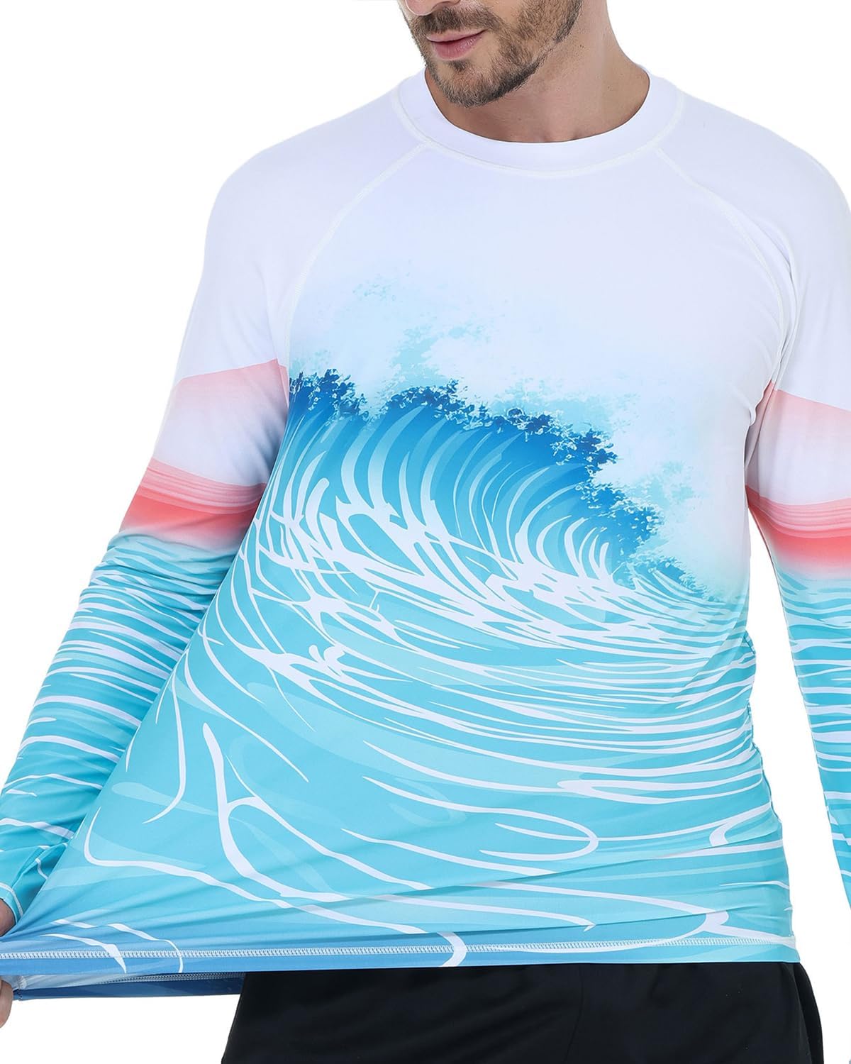 VAYAGER Men's Swim Shirts UPF 50+ Rash Guard Long Sleeve Quick Dry T-Shirt Loose Fit Water Fishing UV Protection Shirts - Image 4
