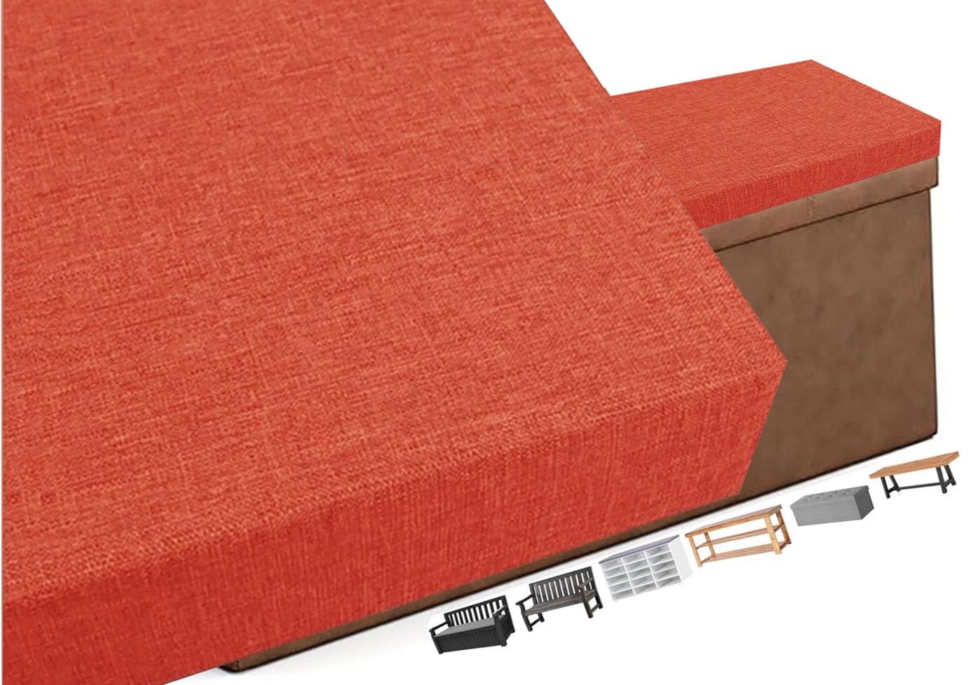 Coussin de banc d'intérieur personnalisé 48x140 cm sur mesure amovible